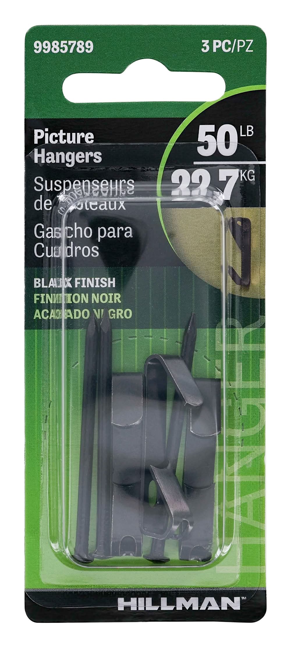 Hillman Steel 50-lb Capacity Hanging hooks and nails 3 - Pack