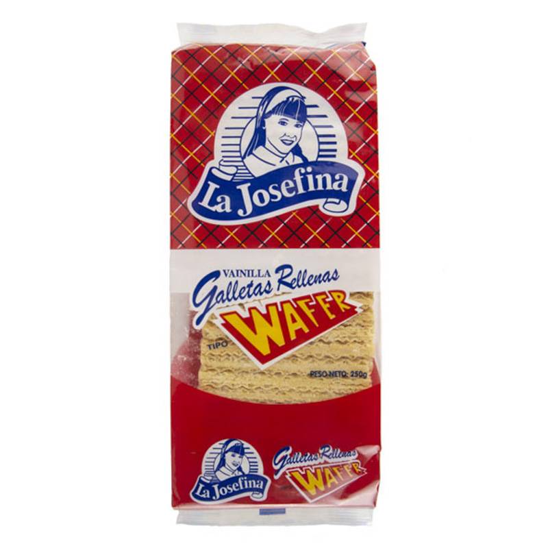 La josefina galletas wafer rellenas de vainilla (empaque 250 g)
