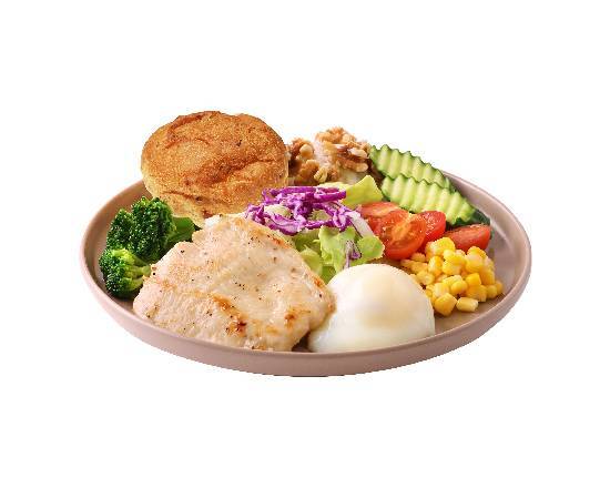 【單點】菲力雞水波蛋餐 (千島醬)| Pan-fried Chicken & Poached Egg Meal