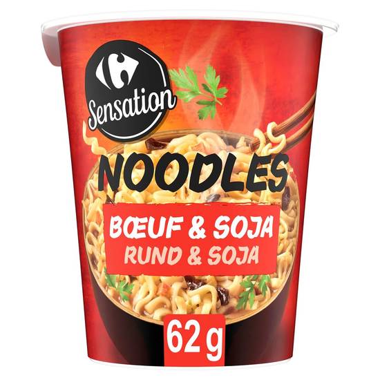 Carrefour Sensation Noodles Smaak Rund & Soja 62 g