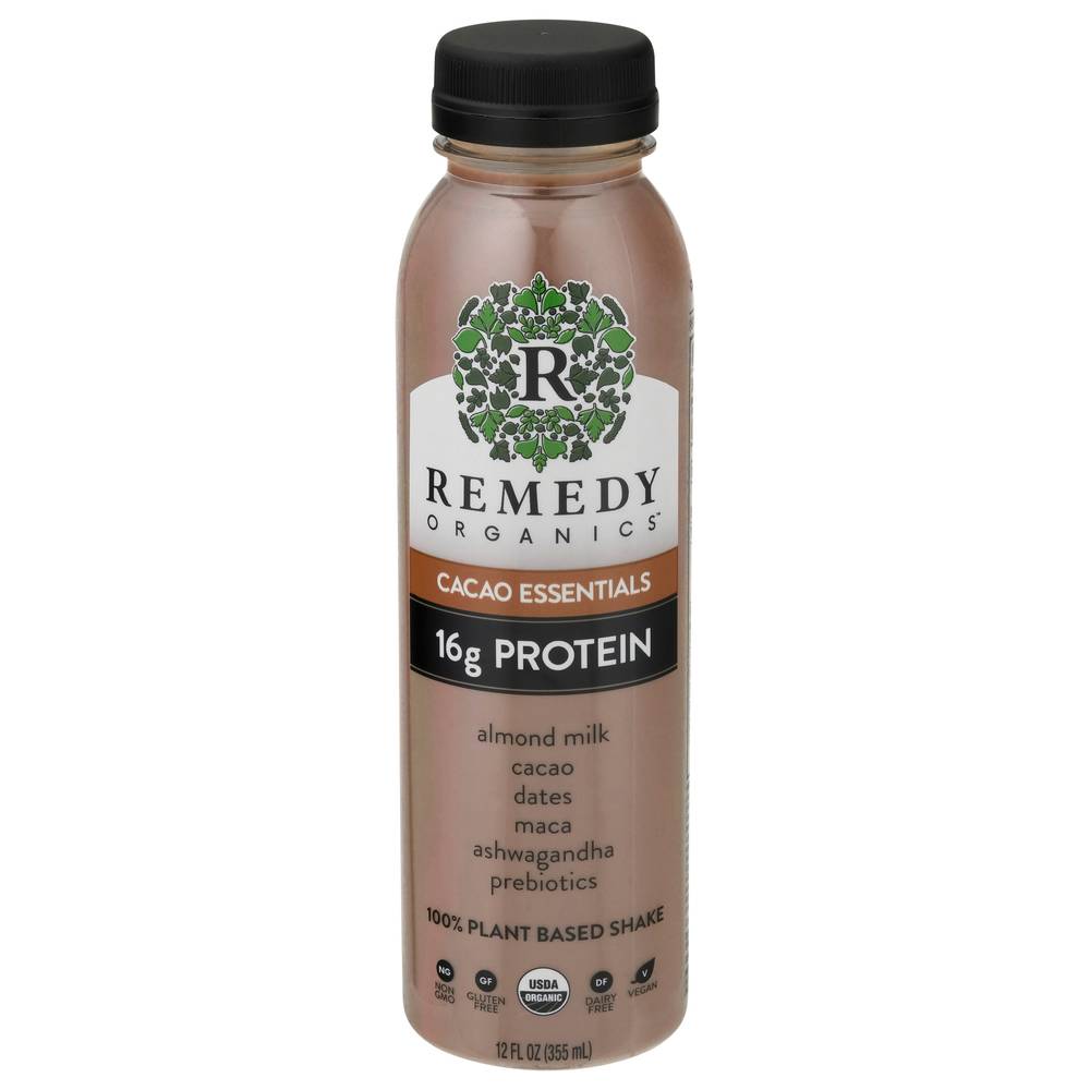 Remedy Organics Plant Based Essentials Protein Shake, Cacao (12 fl oz)