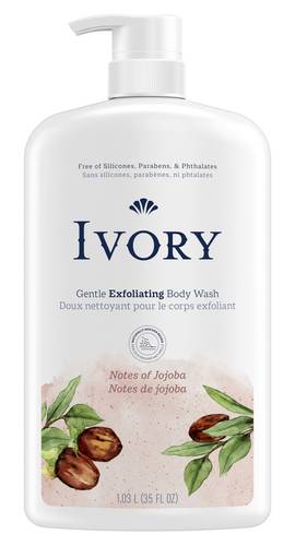 Ivory Gentle Exfoliating Body Wash, Jojoba (1.03 L)