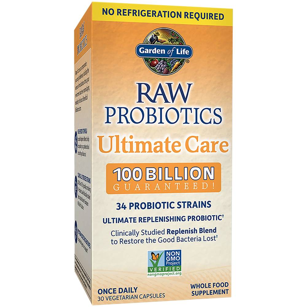 Garden of Life Raw Probiotics Ultimate Care 100 Billion Cfu – Shelf-Stable (30 ct)