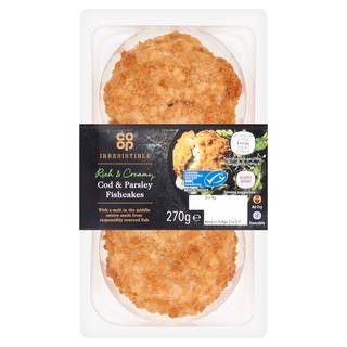 Co-op Irresistible Cod & Parsley Fishcakes (270g)