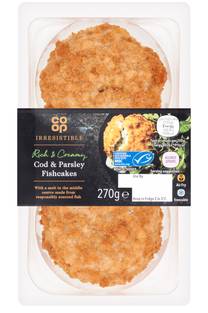 Co-op Irresistible Cod & Parsley Fishcakes 270g