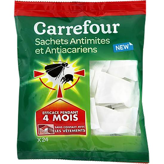 Antimites et acariens CARREFOUR EXPERT : les 24 sachets de 6,5g à Prix  Carrefour