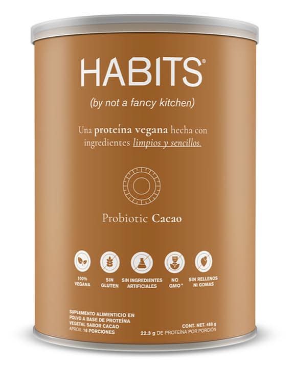 Habits · Suplemento alimenticio en polvo a base de proteína vegetal, cacao (488 g)
