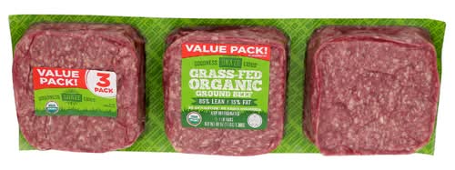 Goodness Grazecious Organic Grass-Fed 85% Lean Fresh Ground Beef Value Pack