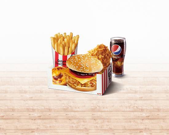 美式煙燻咔脆雞堡XL套餐 Smoked Crispy Chicken Burger XL Combo