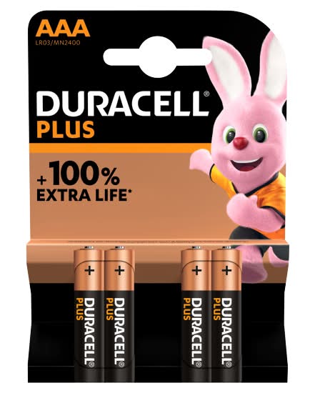 Duracell AAA, Plus Alkaline Batteries (4 pack)