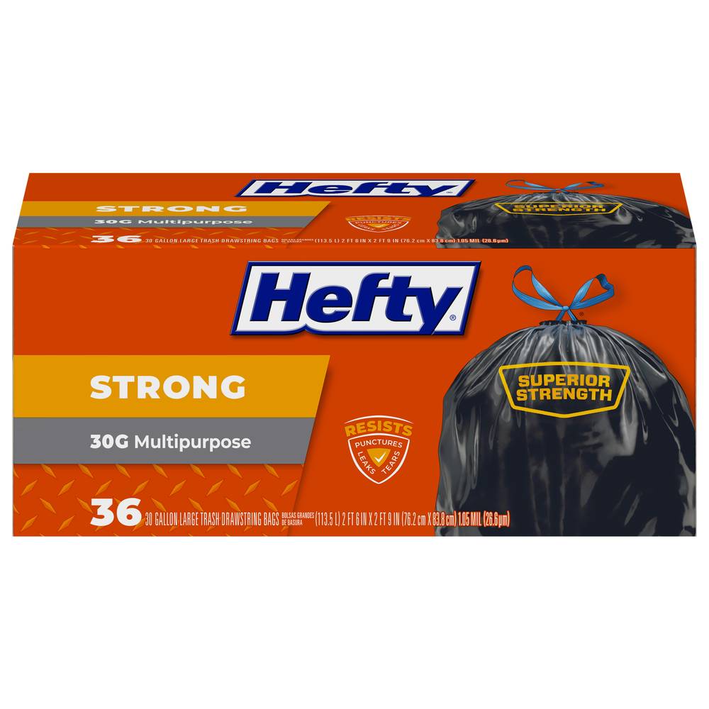 Hefty Strong Gallon Multipurpose Drawstring Large Trash Bags