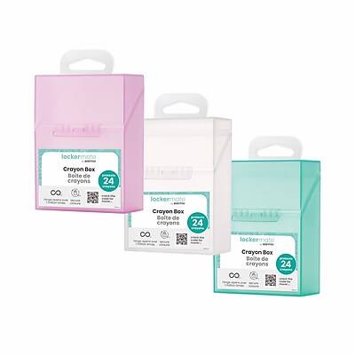 Lockermate By Bostitch Crayon Box, 2.8 x 1.2 x 2.8, Assorted Colors
