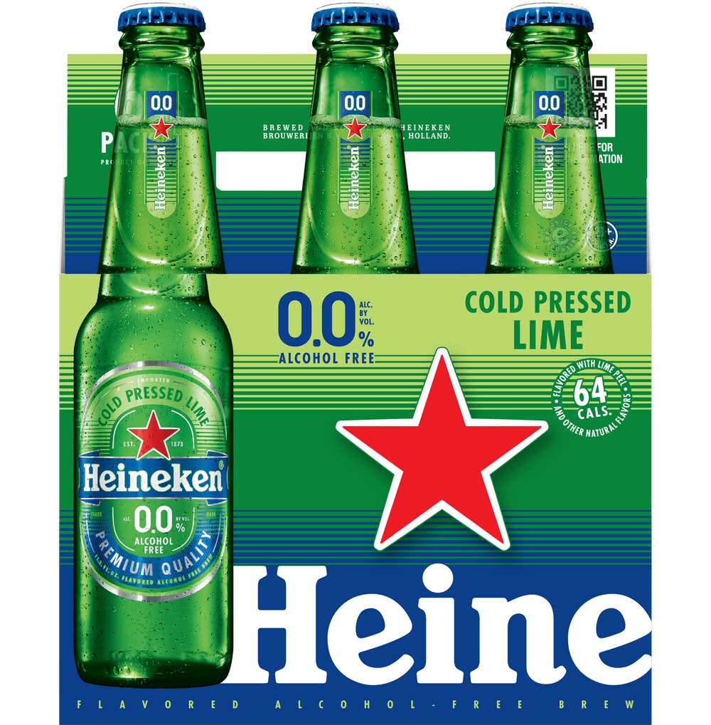 Heineken Cold Pressed Lime Lager Beer (6 x 11.2 fl oz)