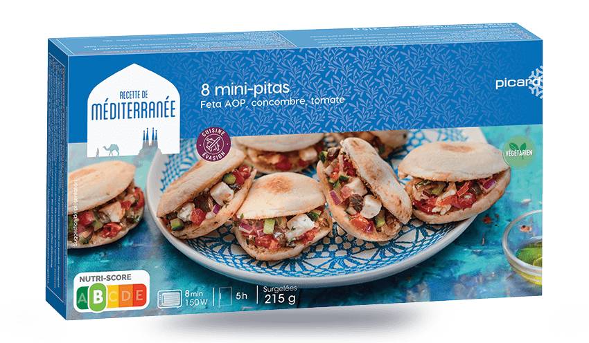 8 mini-pitas féta concombre tomate