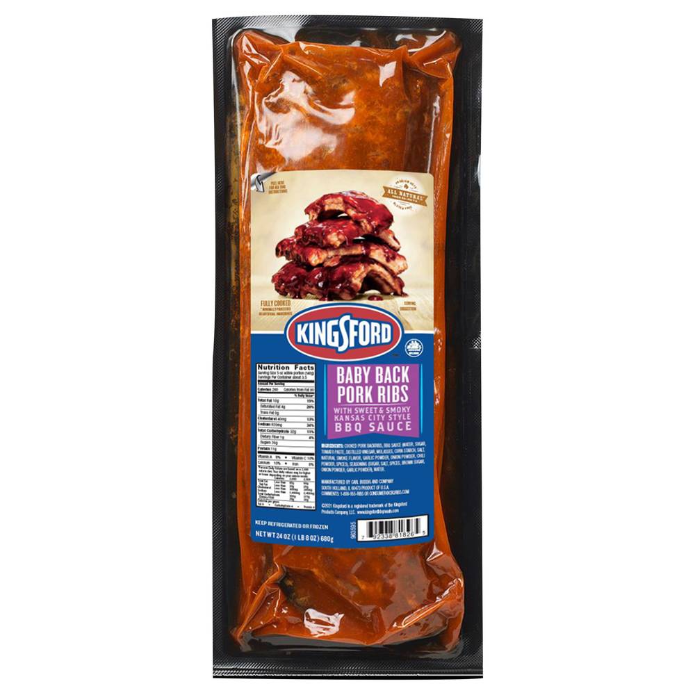 Kingsford Baby Back Pork Ribs With Bbq Sauce (1.5 lbs)