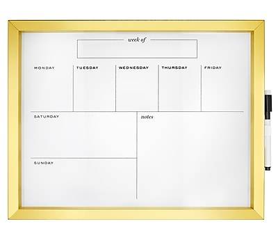 Martha Stewart Acrylic Dry-Erase Planning Board, 14 x 11, White/Gold (MS112J)