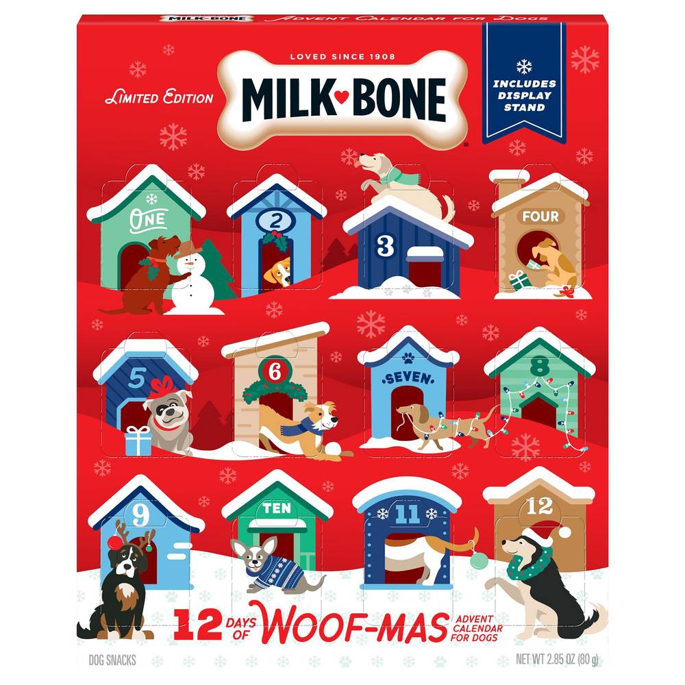 Milk-Bone Woof-Mas Advent Calendar Crunchy Dog Treats (2.85 oz, 12 ct)