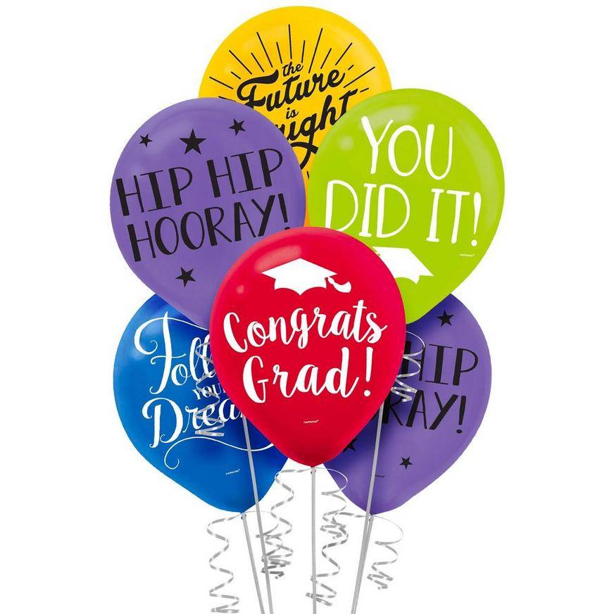 Party City Uninflated Graduation Balloons (15 ct) (12 inch/assorted)