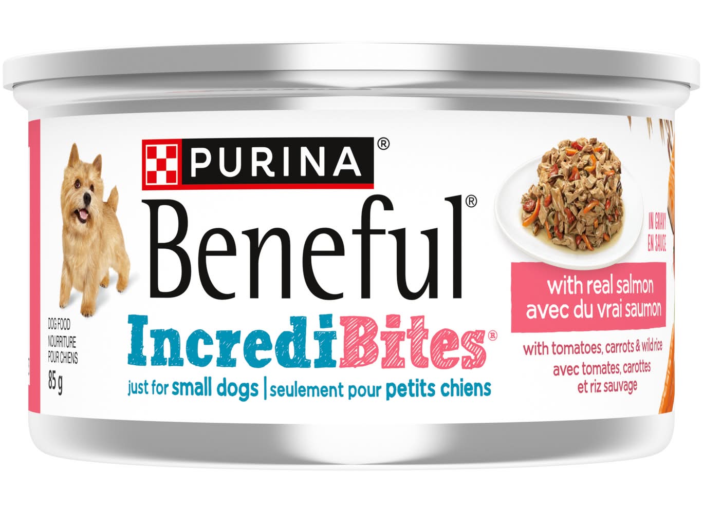 Purina Beneful Incredibites With Real Salmon in Gravy Wet Dog Food, Seafood & Fish, Salmon, Small (85 g)