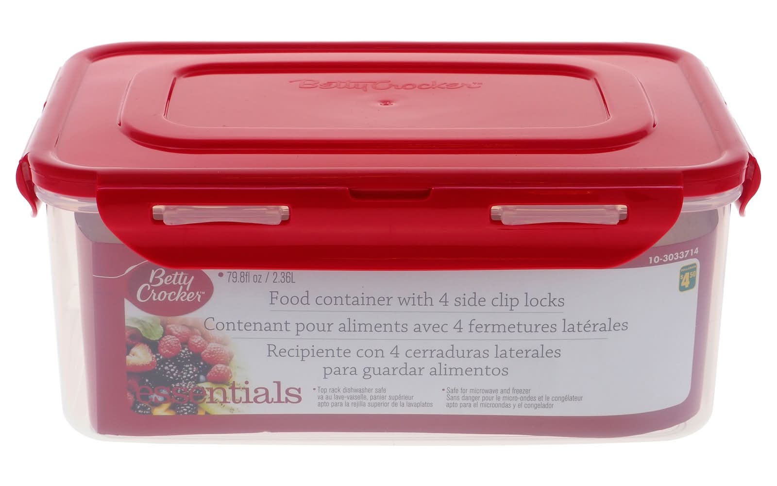 Betty Crocker Food Container With 4 Side Clip Locks