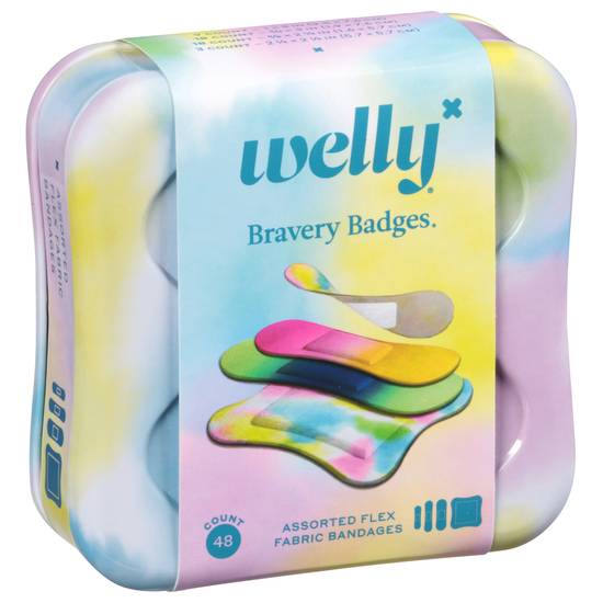 Welly Bravery Badges Assorted Flex Fabric Bandages ( 48 ct )