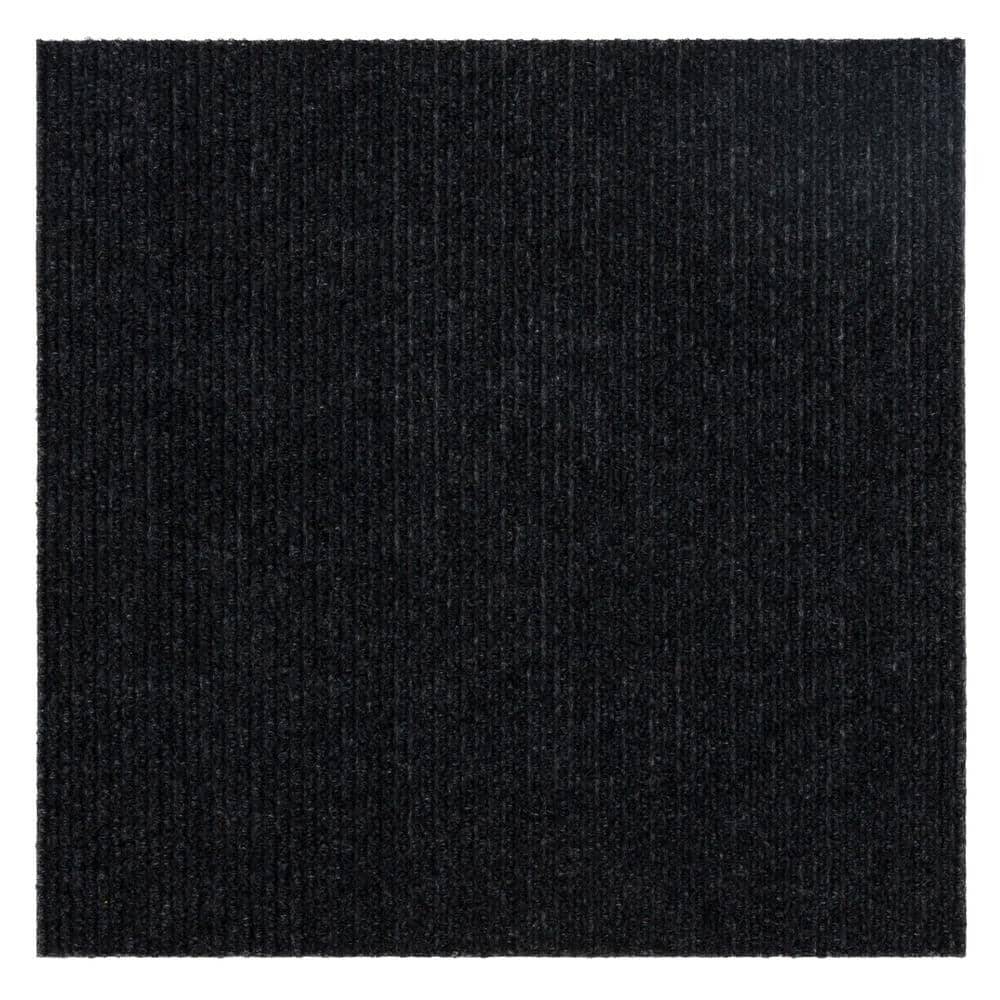 Foss Canyon - Coal - Black Commercial/Residential 18 X 18 In. Peel And Stick Carpet Tile Square (22.5 Sq. Ft.)