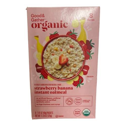 Organic Banana Strawberry Naturally Flavored with other Natural Flavors Instant Oatmeal - 8oz - Good & Gather™