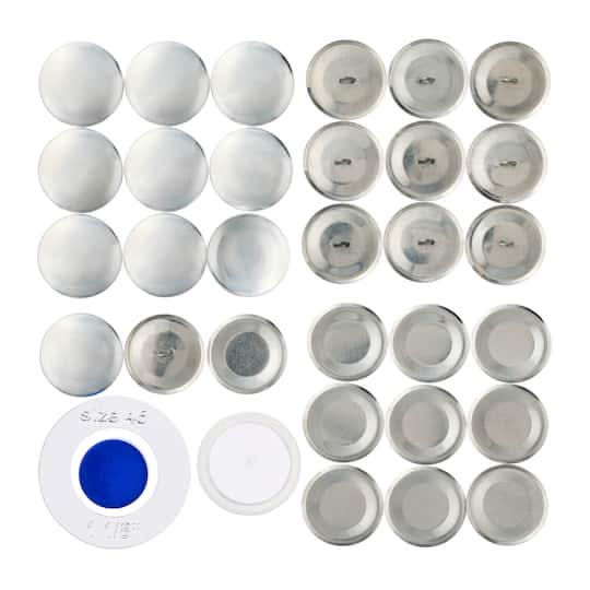 Loops & Threads Craft Cover Buttons Kit, Silver (33 ct)
