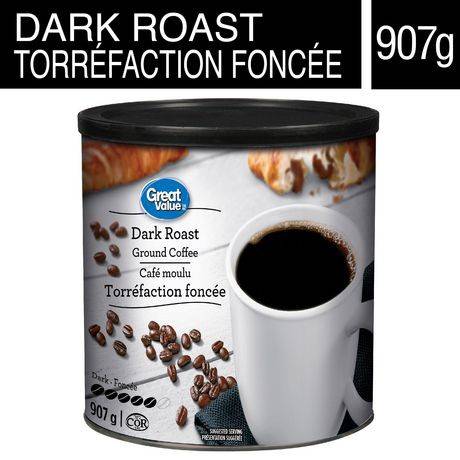 Great value café noir moulu de great value (907 g) - dark roast ground coffee (907 g)