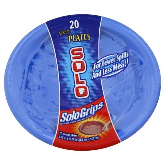 Solo Grip Squared Plastic Plates (20 ct)