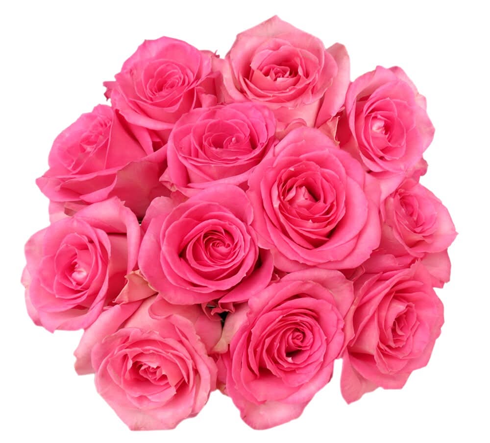 Flower Bouquet With Pink Roses (12 ct)