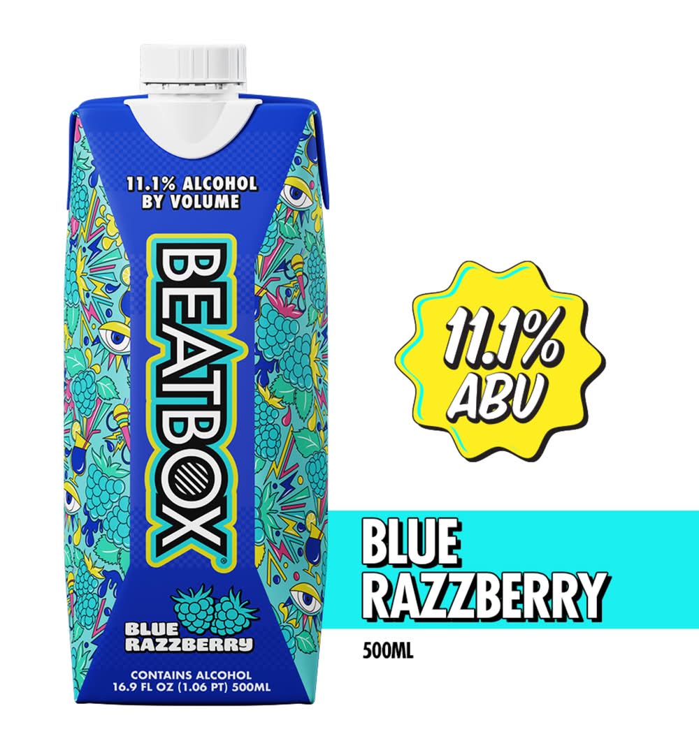 BeatBox Party Punch Premixed Cocktail Beer, Blue Razzberry (16.9 fl oz)