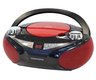 Red & Black Craig CD Stereo Boombox with Am/Fm Radio & Bluetooth