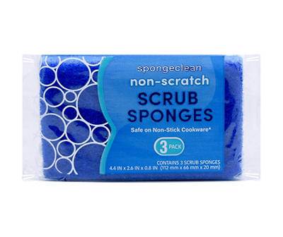 Spongeclean Non-Scratch Scrub Sponges, 3-Pack