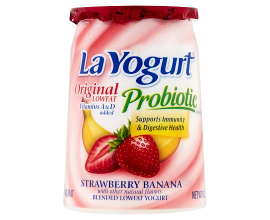 La Yogurt Probiotic Blended Lowfat Yogurt, Strawberry Banana (6 oz)