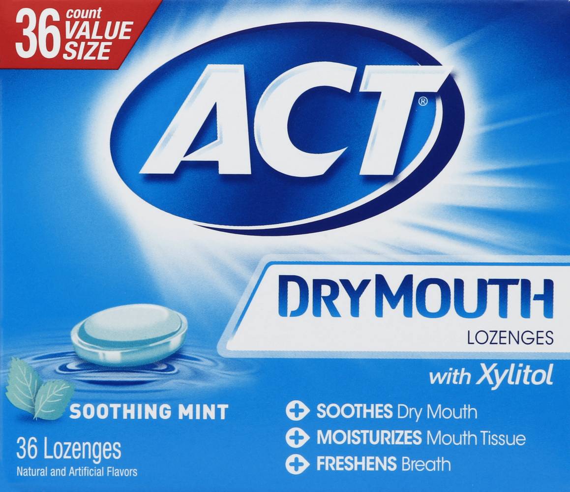 ACT Dry Mouth Soothing Mint Lozenges (3.7 oz)