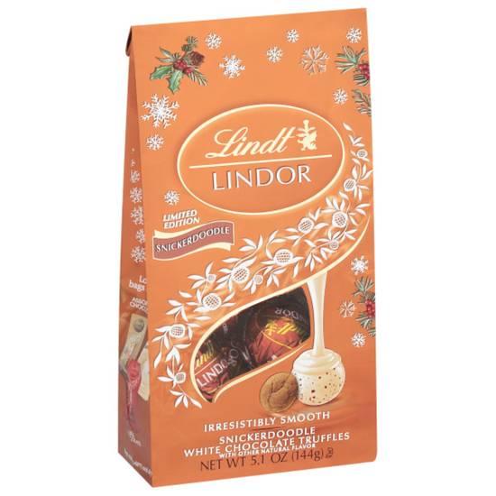Order Lindt LINDOR Holiday Snickerdoodle White Chocolate Candy Truffles with Smooth, Melting Truffle Center, 5.1 oz. Bag food online from Cvs store, LODI on bringmethat.com