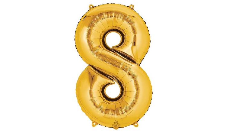 34'' Gold Number (8) - Balloon
