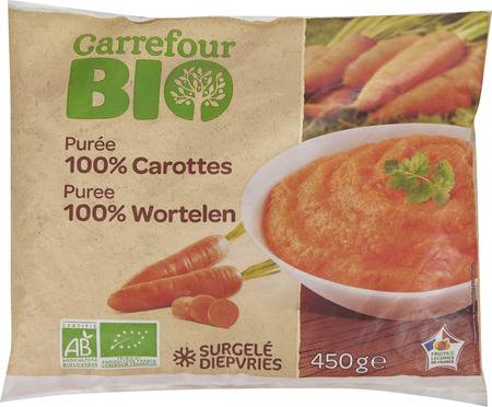 Purée bio 100% carottes CARREFOUR BIO - le sachet de 450g
