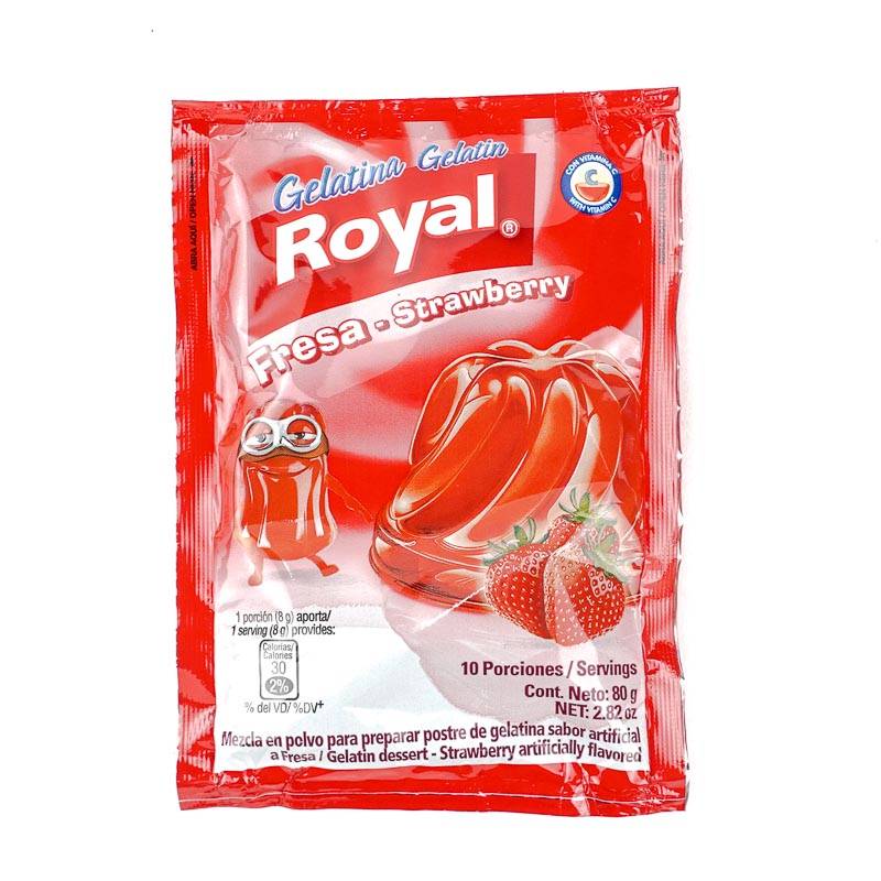 Royal gelatina de fresa (sobre 80 g)