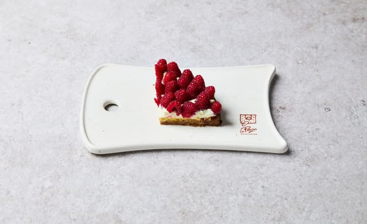 Part de tarte aux framboises