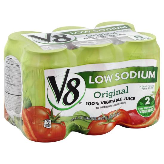 V8 Low Sodium Original Vegetable Juice (6 ct, 11.5 fl oz)