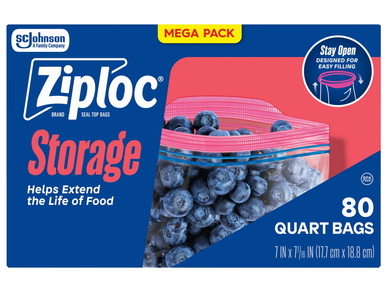 Ziploc Grip 'N Seal Storage Quart Bags