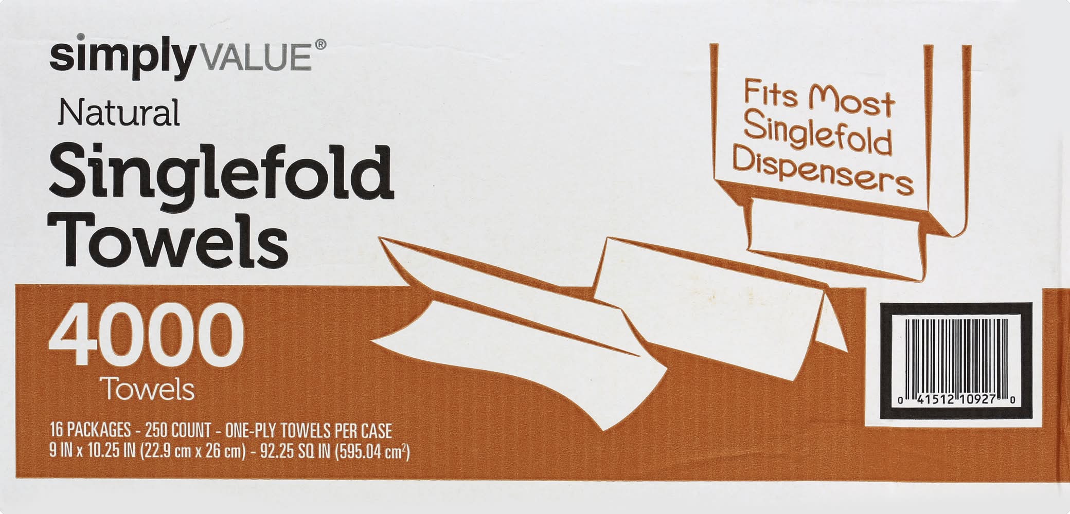 Simply Value Natural Singlefold One-Ply Towels (3.53 lbs)