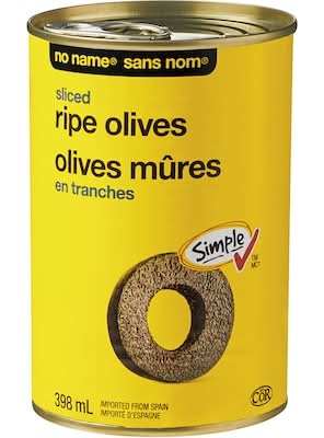 No name olives mûres en tranches - sliced ripe olives