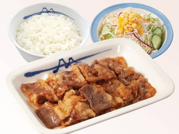 カルビ焼肉定��食（プレーン） Set Meal with Grilled Boneless Short Rib