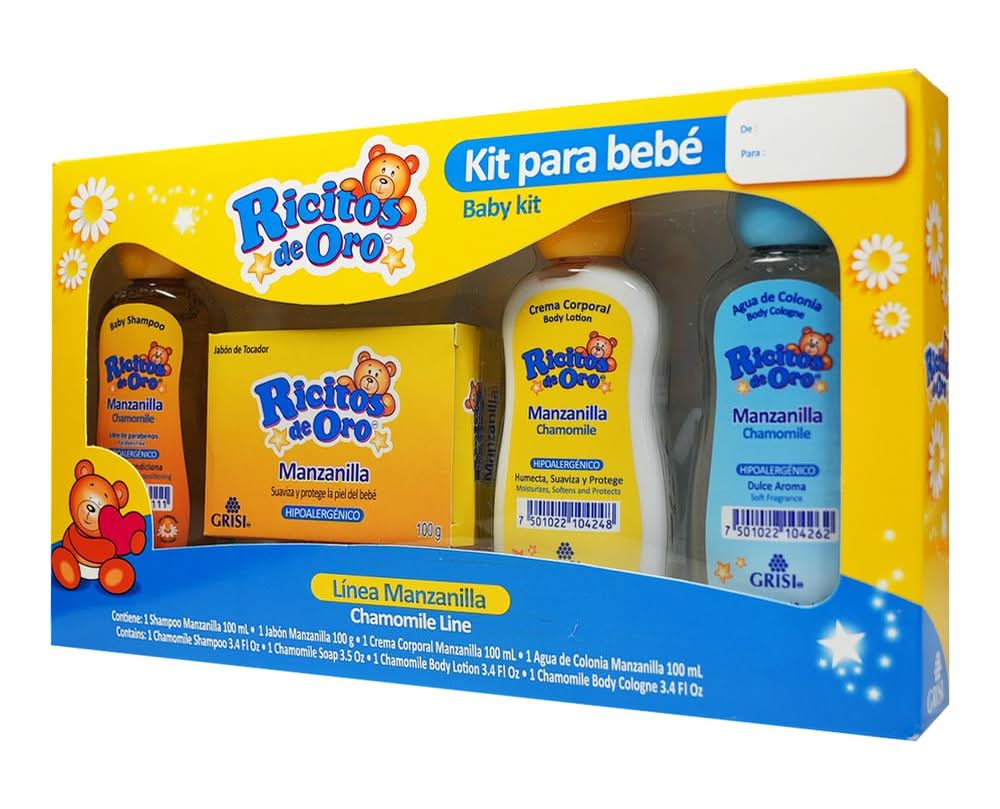 Ricitos de Oro · Kit para bebé línea manzanilla (4 un)