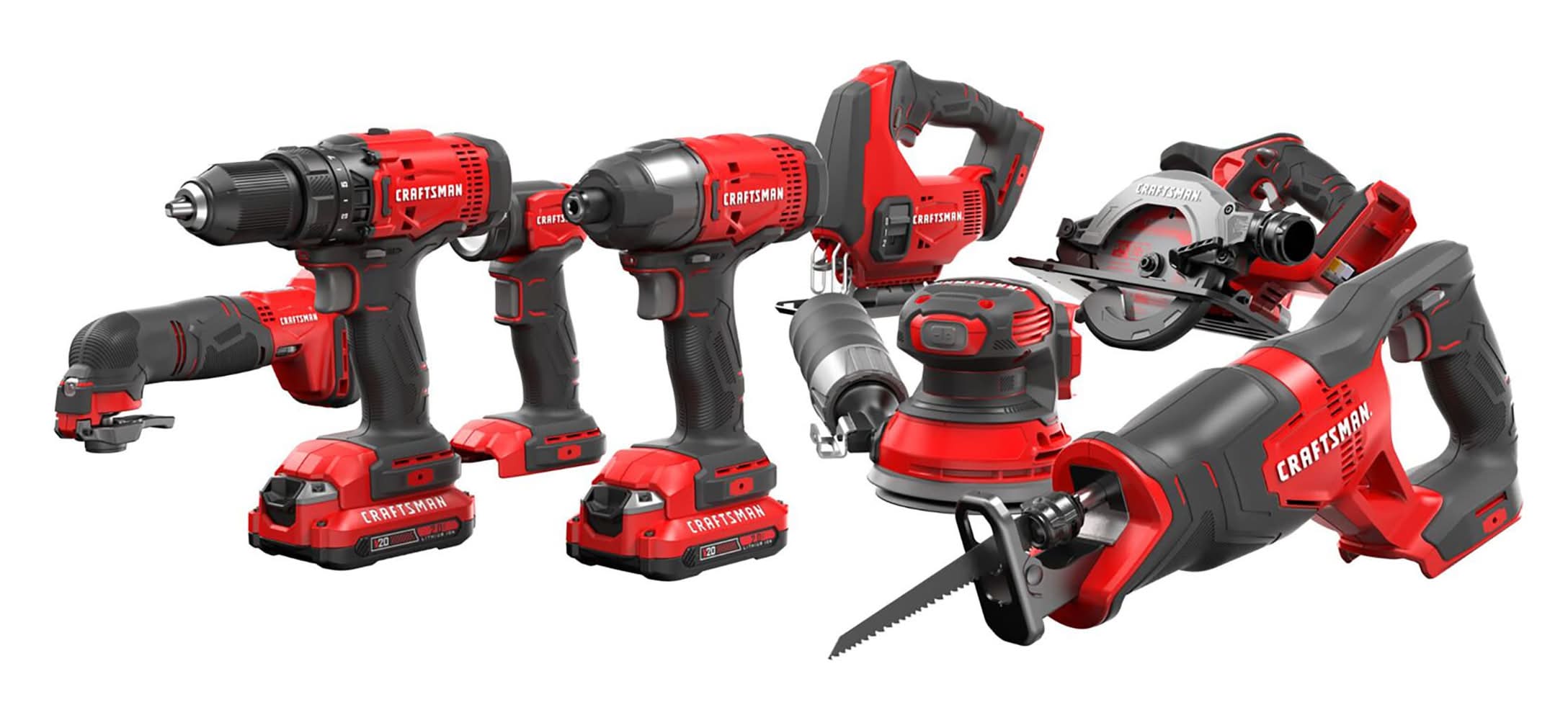 CRAFTSMAN V20 20-volt Max 8-Tool Power Tool Combo Kit with Soft Case (2-Batteries Included and Charger Included)