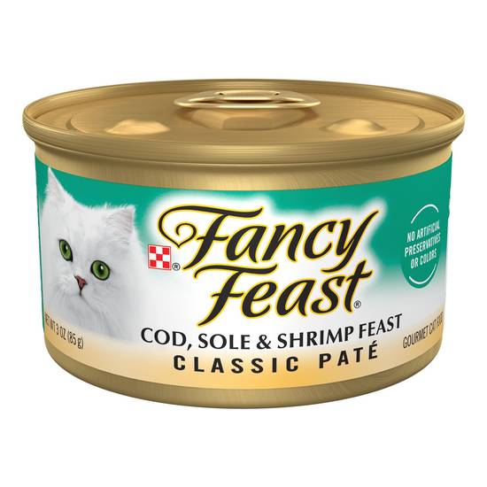 Fancy Feast® Classic Pate Adult Wet Cat Food - 3 oz (Flavor: Cod, Sole & Shrimp, Color: Assorted, Size: 3 Oz)