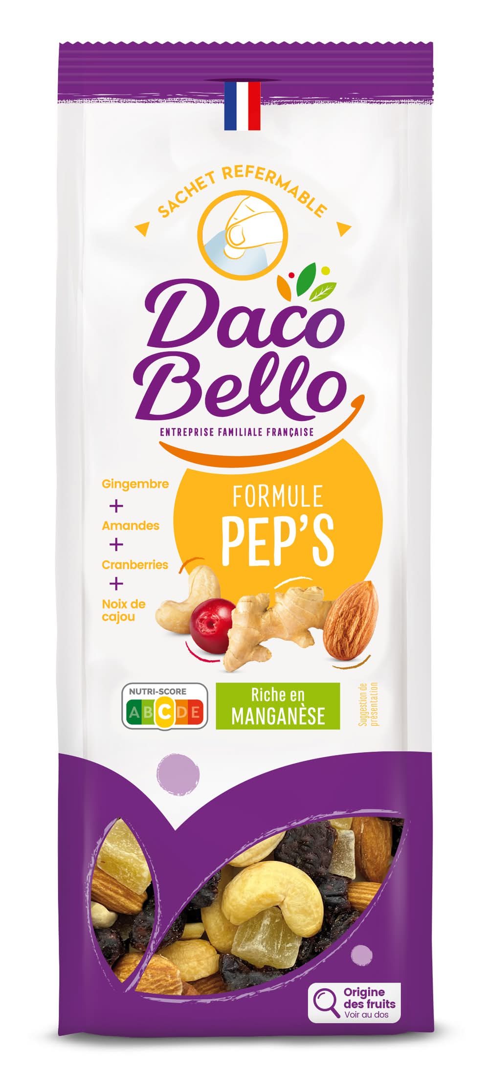 Daco Bello - Mélange de fruits secs formule pep's (200g)